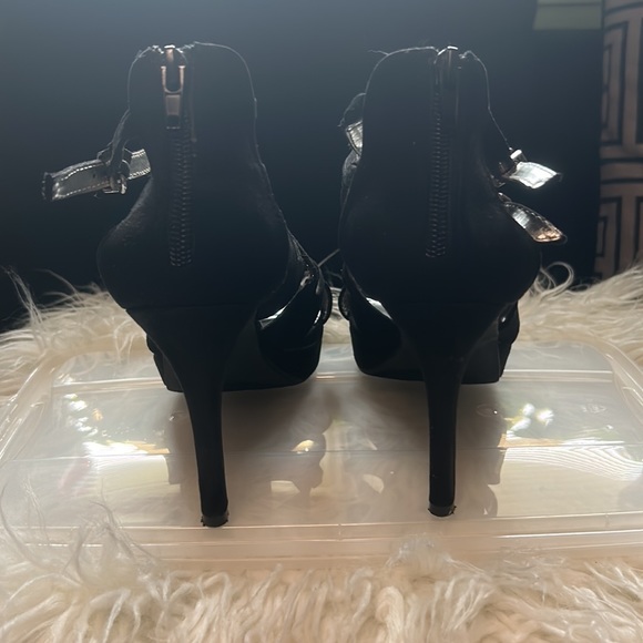 Black 3 inch platform heels worn once - Picture 2 of 4
